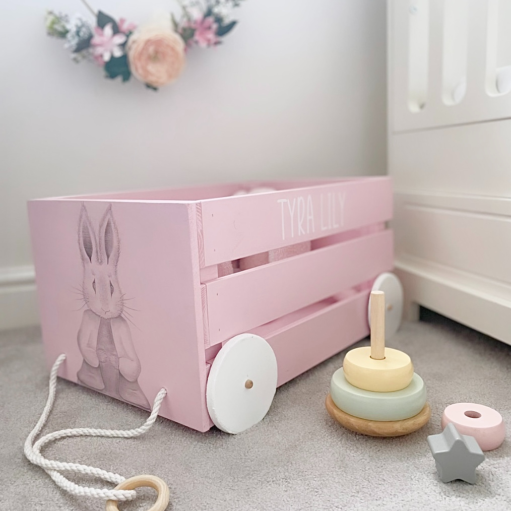 Peter Rabbit Inspired Book & Toy Cart (Pink)